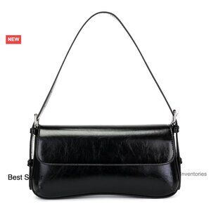 PU Leather Shoulder Bag with Adjustable Strap Mini Clutch Handbag